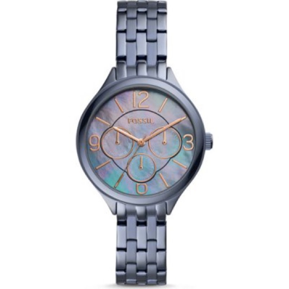 Brand New Fossil Watch Navy Blue Iridescent Needs Battery